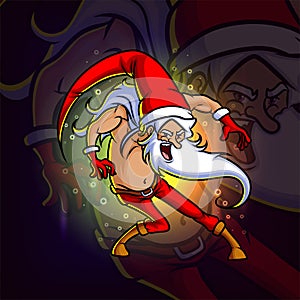 The crazy santa with ambush pose esport logo design