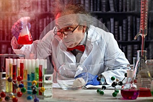 Crazy scientist the making mix of chemicals