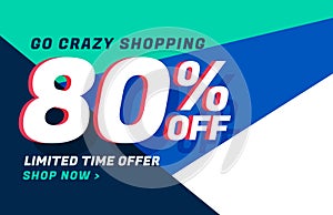 Crazy shopping sale banner design with offer details