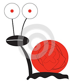 A crazy snail/Stupid snail vector or color illustration