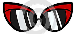 Crazy sunglasses, illustration, vector