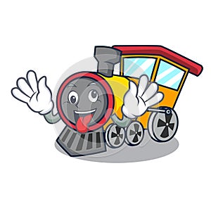 Crazy train mascot cartoon style