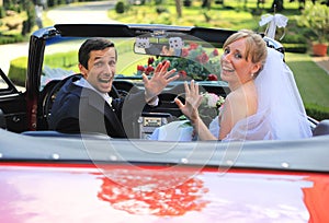 Crazy wedding couple