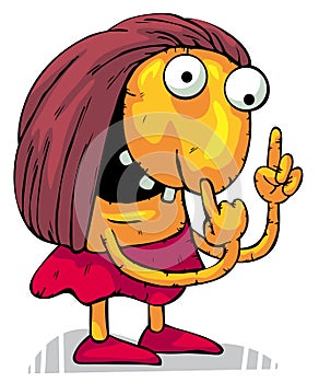 Crazy witch pointing at