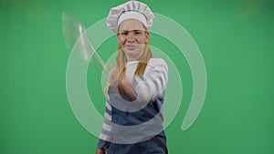Crazy Woman Chef Playing