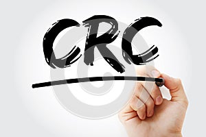 CRC - Cyclic Redundancy Check acronym with marker, technology concept background photo