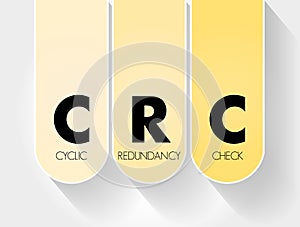 CRC - Cyclic Redundancy Check acronym, technology concept background