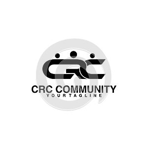 CRC initial community vector logo design photo