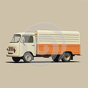 Cream Background Truck: Annibale Carracci Style With Clean And Simple Designs