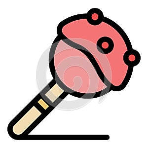 Cream cake pop icon vector flat