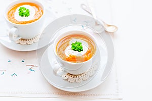 Cream Carrot Soup in a Cup