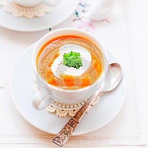 Cream Carrot Soup in a Cup