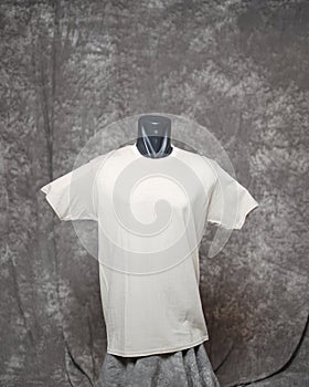 Cream color men`s blank t-shirt template, front view