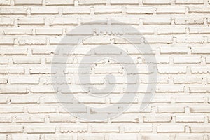 Cream colors and white brick wall art concrete or stone texture background