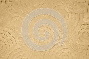 Cream concrete texture wall background. Abstract beige paint floor stamped concrete surface clean polished on walkway in garden.