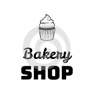Cream dessert cakes bakery logo or emblem for food, cafe or restaurant menu design. Vector Illustration