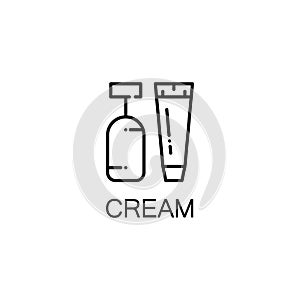 Cream flat icon or logo for web design.