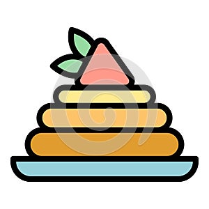 Cream fruit cake icon vector flat