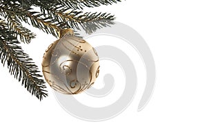 Cream and Gold Christmas bauble