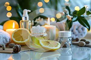 Cream hair style french skincare jar. Skincare natural cosmetichyaluronic acid toner jar pot wrinkle mockup