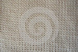 Cream handmade plain stockinette knitted fabric