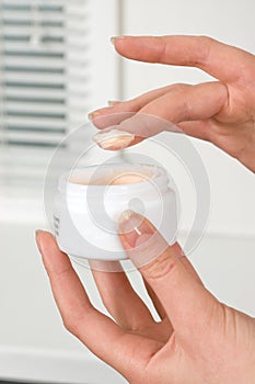 Cream in hands