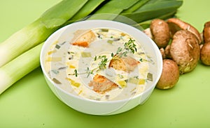 Cream of Mushroom and Leek soup