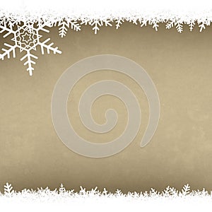 Cream Parchment Abstract Christmas Winter Snowflake Background w