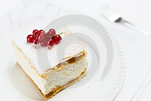 Cream Pie on White Plate