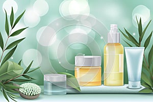 Cream reactive perforating collagenosis beauty salon jar. Skincare massagecleansing benefits jar pot sandalwood perfume mockup photo