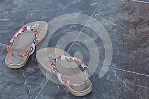 Cream sandal for the women