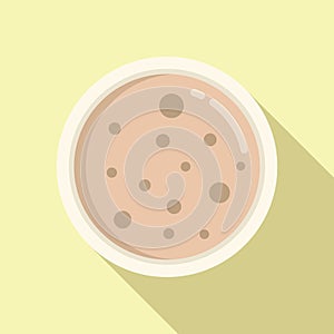 Cream soup aliment icon flat vector. Pottage savory fare