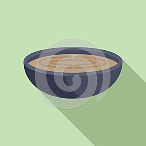 Cream soup dish icon flat vector. Fare culinary