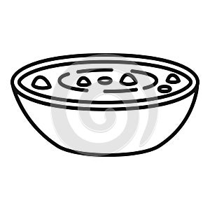 Cream soup icon outline vector. Food dinner time