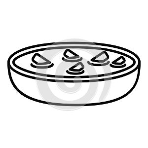Cream soup meal icon outline vector. Food dish
