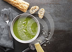 Cream soup with parmesan cheese