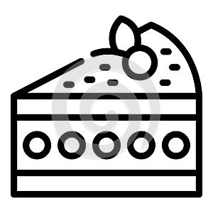 Cream sweet slice icon outline vector. Bakery food