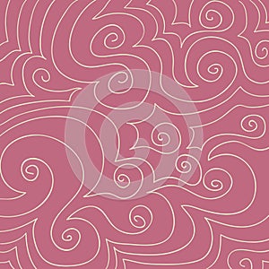 Cream Swirls Pattern on Dusty Rose Pink