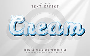 Cream text effect editable
