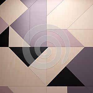 Cream Tile Mosaic In Hyperspace Noir Style With Lavender And Black Intersecting Planes