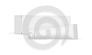 Cream or Toothpaste Tube and Paper Box Mockup, Isolated on White Background
