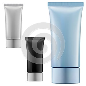 Cream tube mockup. Cosmetic squeeze package blank