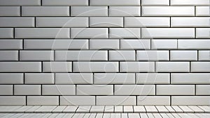 Cream and White Brick Wall Texture Background with Brickwork and Stonework Flooring