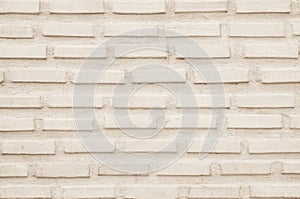 Cream and white brick wall texture background. Brickwork and stonework flooring backdrop interior design home style vintage old