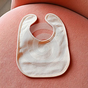 CreamColored Baby Bib Soft Absorbent and Practical