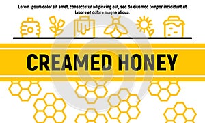 Creamed honey banner, outline style