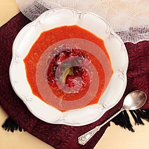 Creamed red pepper soup