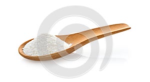 Creamer, Coffee whitener, Non-dairy creamer in wood spoon on white background