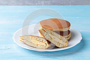 Creamy almond dorayaki Japanese Pancake Sandwich