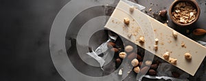 Creamy almond er and dates combine to make the perfect bar.. AI generation